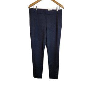 Style & Co. Ponte Snap Hem Legging Midrise NWT size L Navy Heather